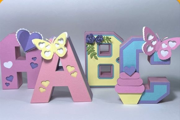 3D Letters Svg a-Z 0-9 for Crafting