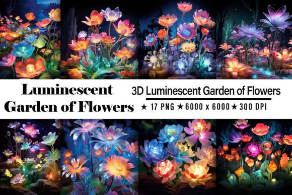 3D Luminescent Garden of Flowers