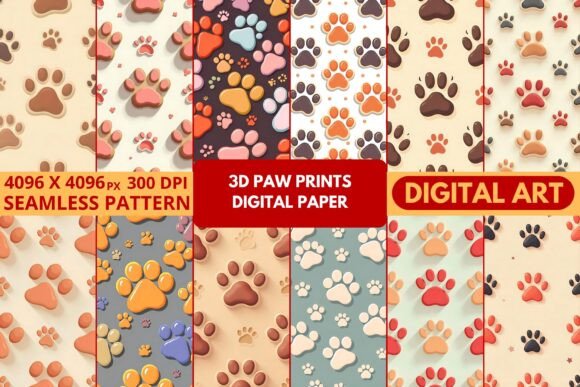 3d Paw Prints Digital Paper: A Versatile Asset for Creative Professionals