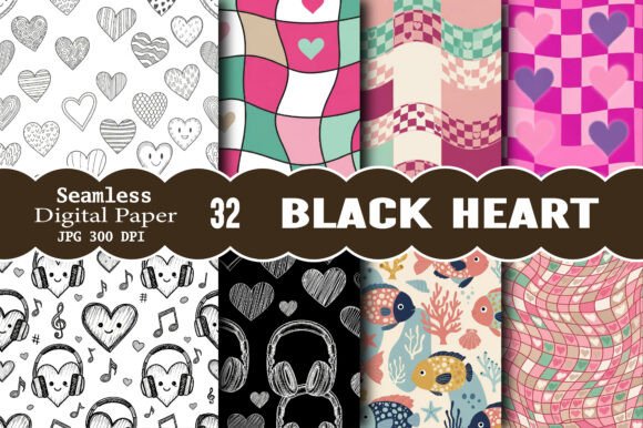 Black Heart Seamless Pattern: The Ultimate Graphic for Edgy Elegance