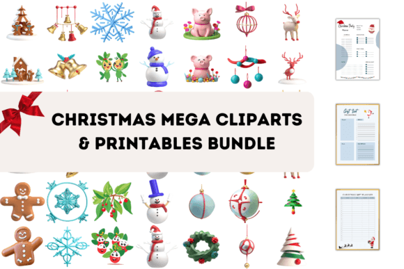 Christmas Clip Arts Printable Bundle for Creators