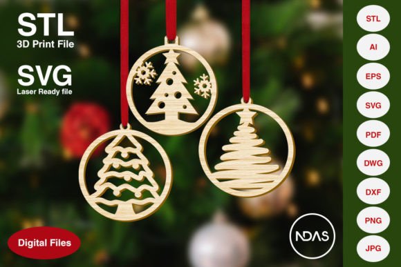 Christmas Tree Decoration Ornament 3 In1