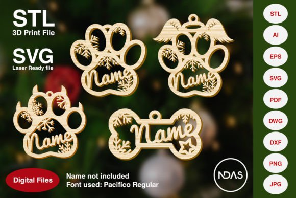 Dog Paw Bone Christmas Ornament Pack: The Ultimate Digital Solution for Custom Holiday Decor