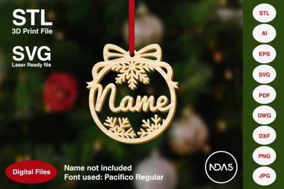 Name Christmas Tree Decoration Ornament