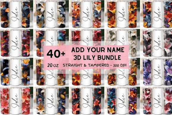 Personalized 3D Lily Paradise Tumblers Bundle