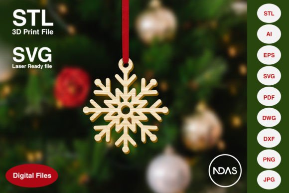 Snowflake Christmas Tree Decoration 4: A Digital Design Solution