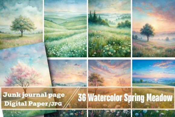 Watercolor Spring Meadow Junk Journal: A Creative Masterpiece for Every Project